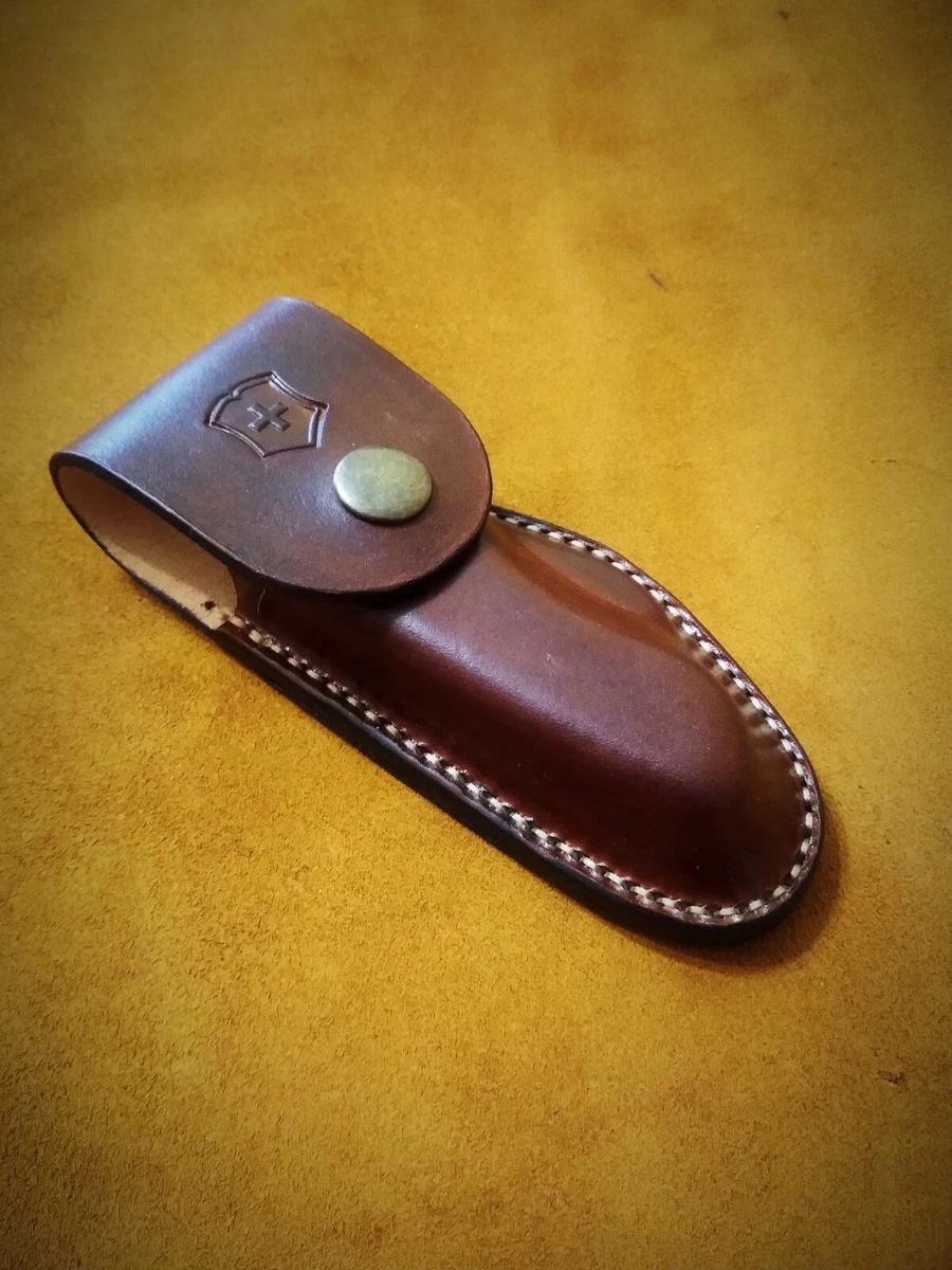 Leather holster with belt loop for Victorinox knife One Hand 111
