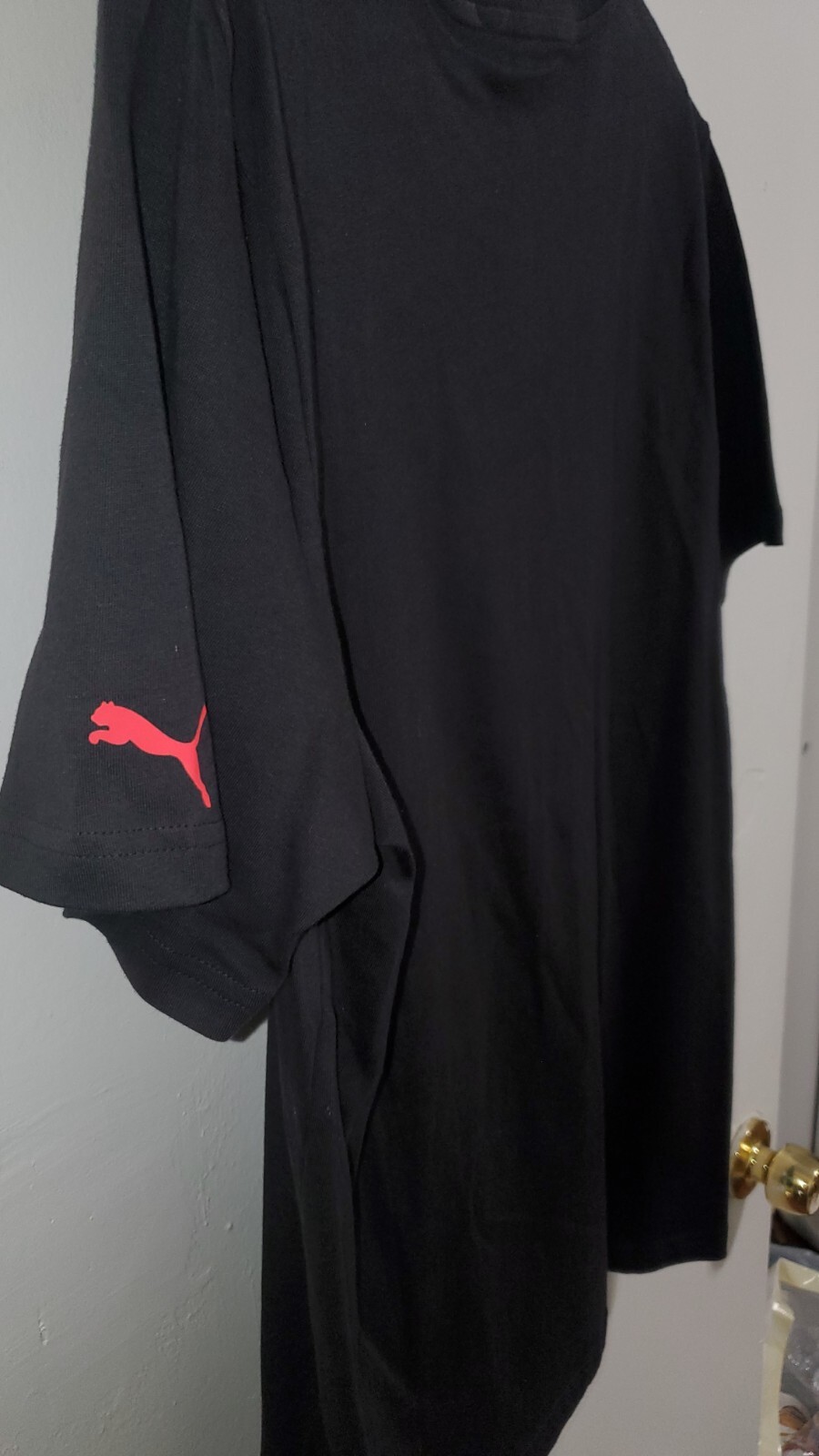 ALTRA T shirt da uomo collo Puma Crew manica corta bianco nero rosso logo taglia M