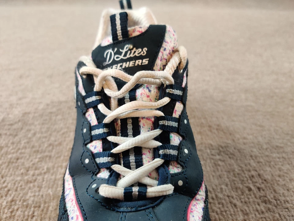 Skechers D'Lites Deslumbrante Lona Mujer Talla 8 Azul Parte Superior Baja Zapato Confeti Foto 2 de 4