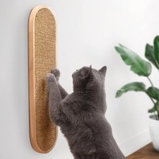 Wall Mounted Cat Scratching Post - Wall Mount Wooden Sisal Cat Scratcher