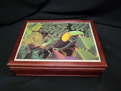 Vtg Jewelry Trinket Box Toucan Amazon Graphic Art Tile By Kimberly  Enterprises