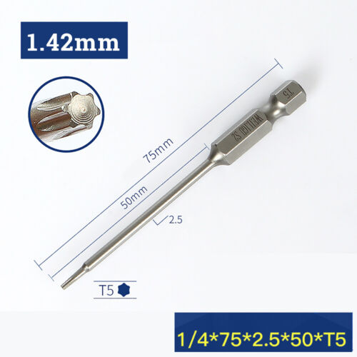 Torx Screwdriver Bit Set T3 - T50 Hex Security Magnetic Head 50-150mm Extra Long - Picture 25 of 50