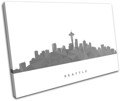 Seattle USA Skyline Geometric City SINGLE Leinwand Kunst Bild drucken