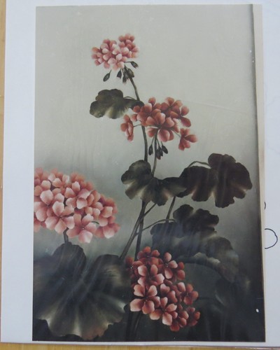 CAMILLE GIBSON 1984 GERANIUM JEWEL CABINET OIL FLORAL PAINTING PATTERN PACK  - Picture 1 of 6