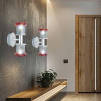 Wandlampe Wandleuchte Flurlampe 2 Flammig Glas Orange Wohnzimmerlampe H 22 Cm 2X