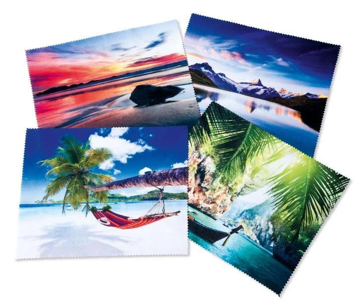 VICTORIA ETUIS Motiv - Microfasertuch mit "Holidays" - Brillenputztuch - 15 x 18 cm | NEU