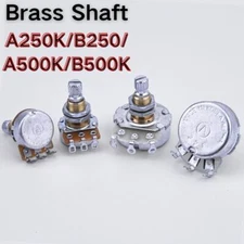 2 PCS Alpha Audio Taper Brass Shaft Potentiometer(POT) For Electric Guitar Bass