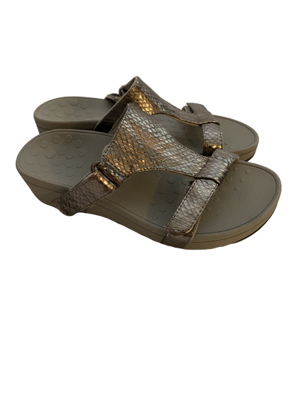 Vionic Women's Shoes Pacific Ellie Metallic Snake Sandal Pewter Size 6 | eBay