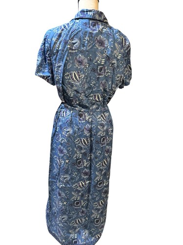 NORTON MCNAUGHTON Hawaiian Blue 2 Piece Set Top & Skirt Button Front Sz Large - Picture 3 of 4