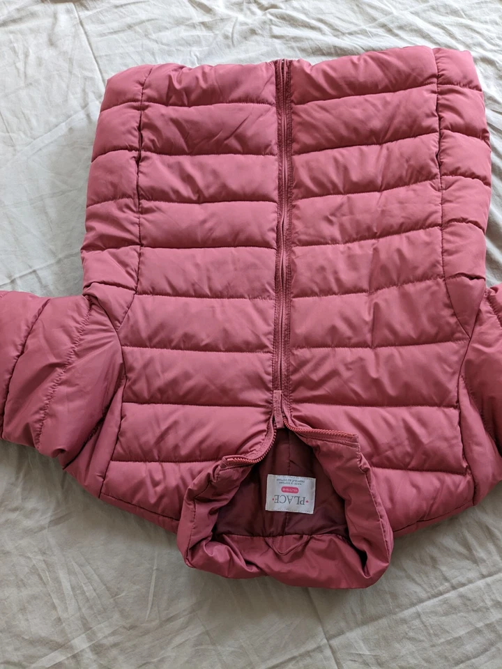 ДЕВОЧКИ РАЗМЕР XXL/16 ДЕТСКИЙ МЕСТО ПУХОВИК ПУХЛЫЙ ЗИМНЯЯ КУРТКА ПАЛЬТО - ТЕМНО-РОЗОВЫЙ - Изображение 4 из 4