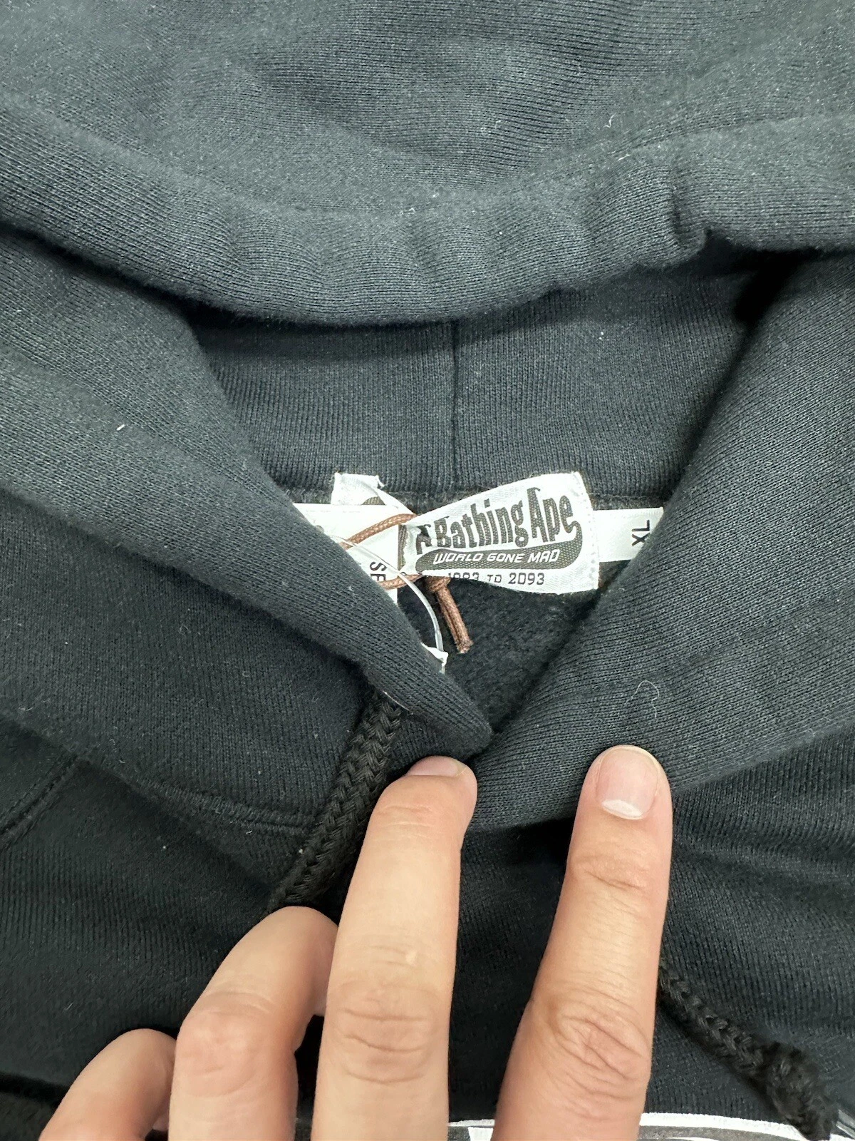 A BATHING APE (BAPE) Felpa con cappuccio BAPE Anno del Topo Nera Taglia XL XLarge Una scimmia da bagno YOTM