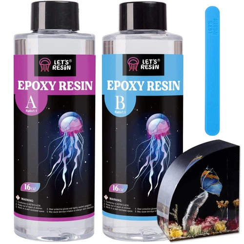 LETS RESIN Crystal Clear Epoxy Resin 32oz Bubbles Free Epoxy Resin Table Top