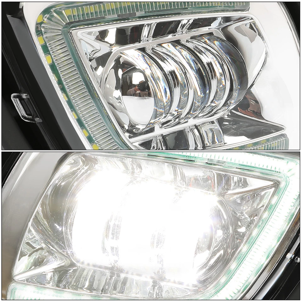 Projector Fog Lights Lamp Chrome w/LED Halo Ring For Freightliner Cascadia 08-17 - Image 3 of 4