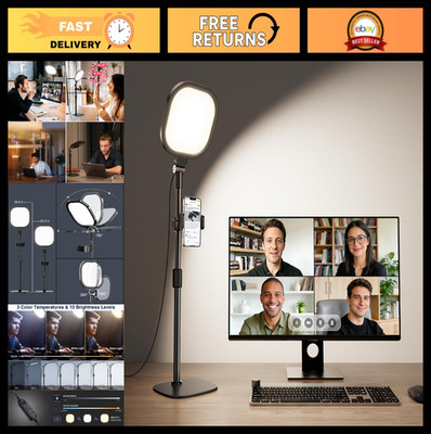 Adjustable Desk Ring Light for Video Calls & Streaming, 30 Light Modes, CRI 97.8