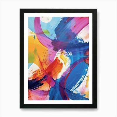 Regenbogen Pinselstriche 14 Kunst gerahmt Wandbild Poster Leinwanddruck Bild