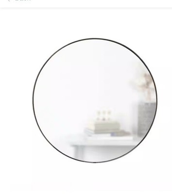 Hub Round Contemporary Mirror Metallic Titanium (34 in. H x 34 in. W)