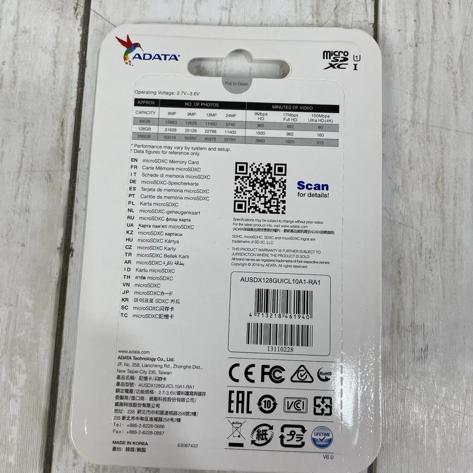 ADATA 128GB Premier microSDXC UHS-I/Class 10 V10 A1 Memory Card with SD Adapter - Image 2 of 4