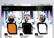 Burns / Couture / Thornton 2019-20 UD Premier Trios Jersey /49 #PT-SJS