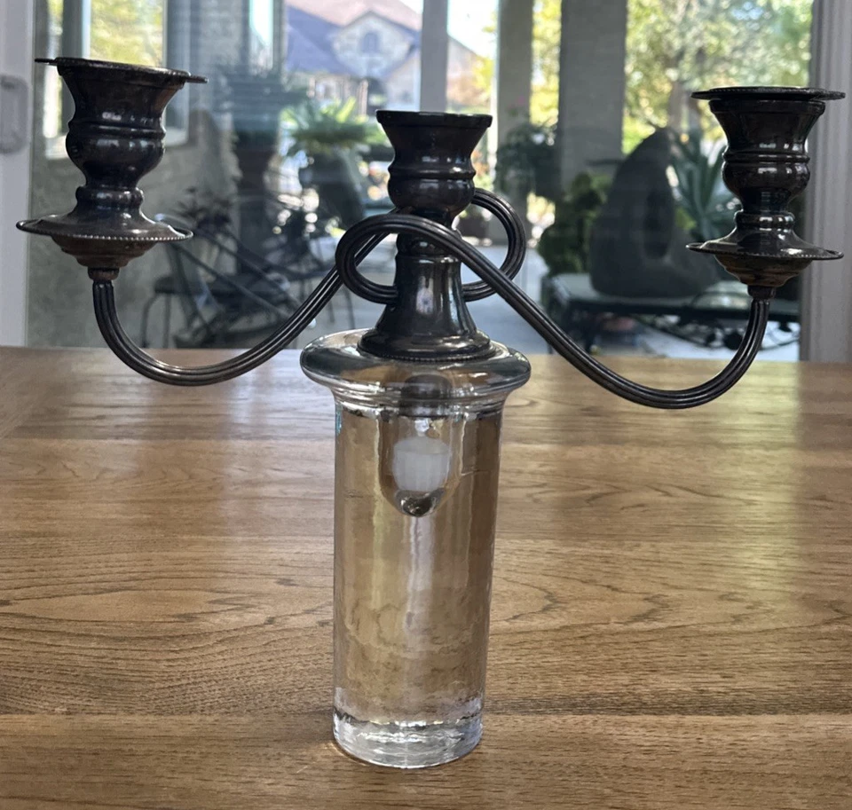 Vintage Silver Plated 3 Candle Candelabra Top Holders - Image 2 of 3