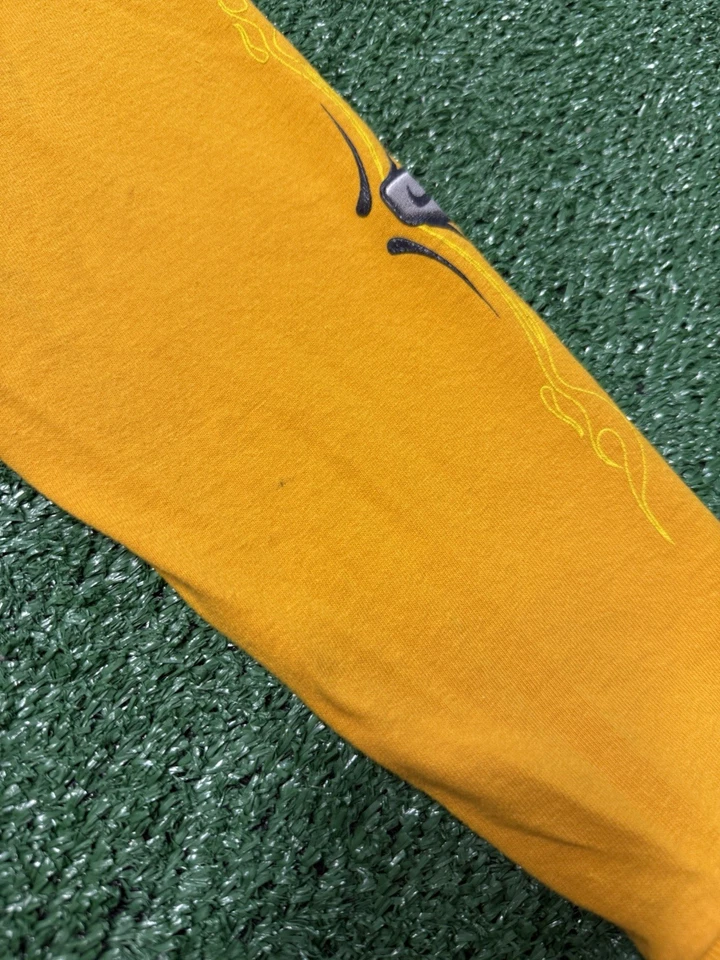 Vintage Y2K Nike Tribal Long Sleeve Shirt Boys Medium 10-12 Yellow Flame Grunge - Image 4 of 4