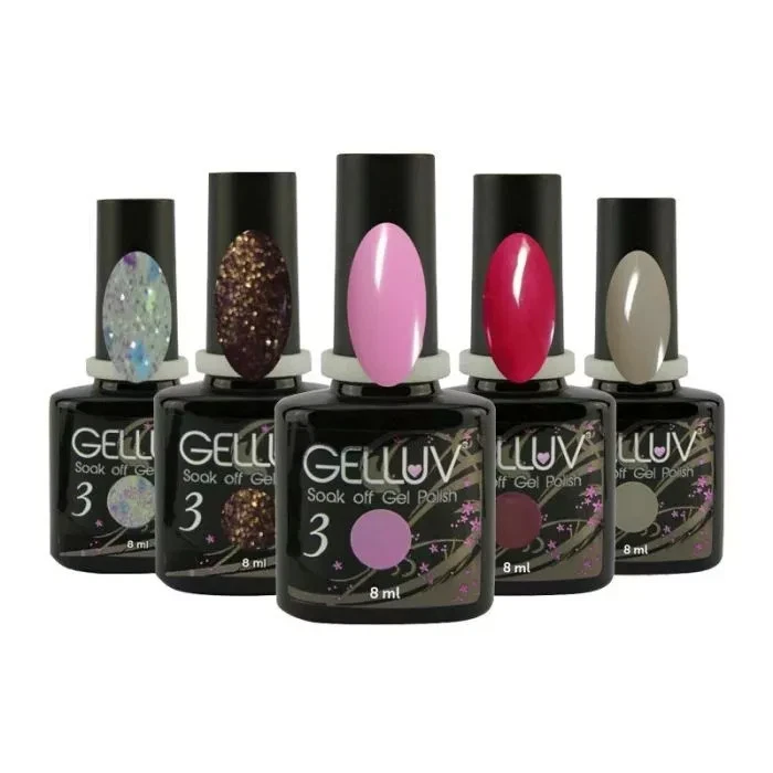 Gelluv Soak Off Nail Gel Polish 8ml - All Colours- FREE P&P