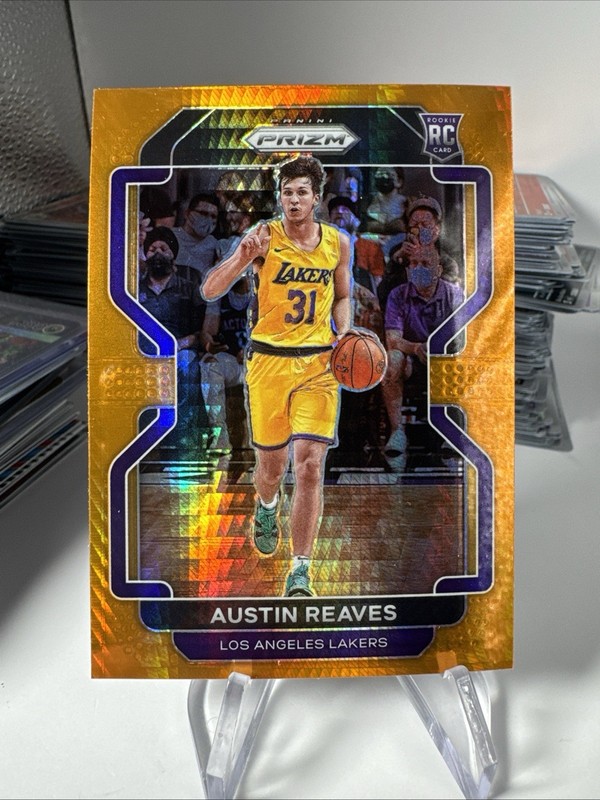 2021-22 Panini Prizm Austin Reaves #165 Orange Hyper Prizm Rookie Lakers SP 🔥💎