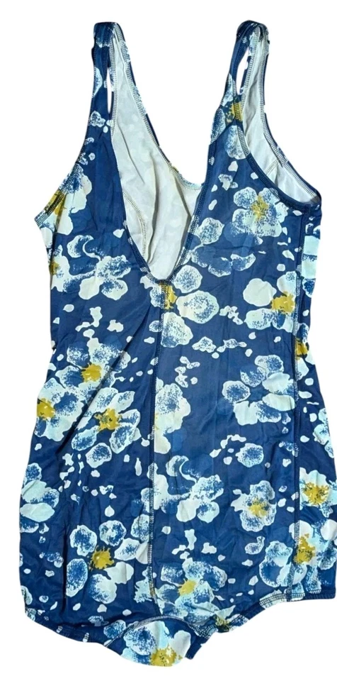 Traje de baño Speedo vintage años 60 de una pieza con falda para mujer 36L azul floral nailon Foto 2 de 4