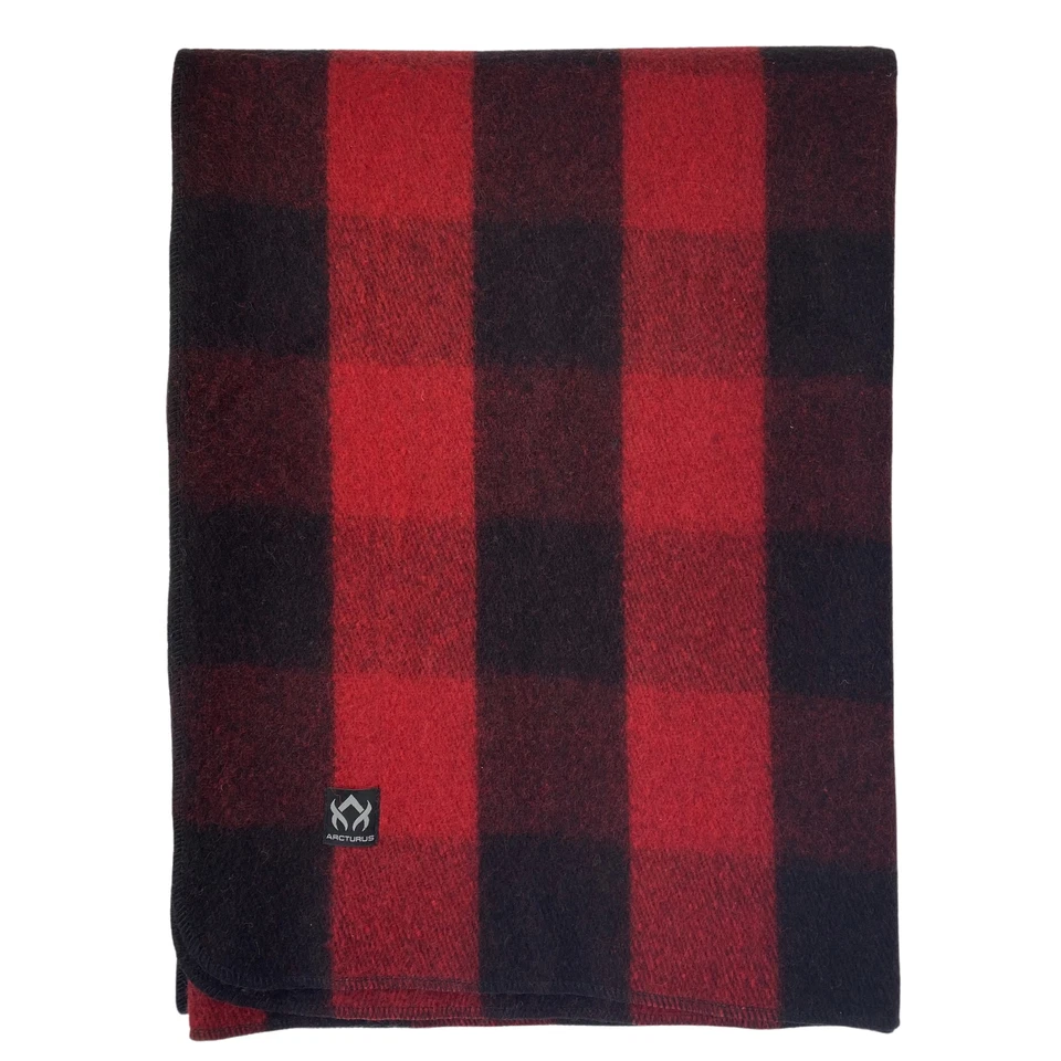 Arcturus Backwoods Wool Blanket - Red Buffalo Plaid | 4.5 lbs (64" x 88") - Image 2 of 4
