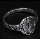 VTG Sterling Silver RAIN & BOW Initial P Letter Sun & Moon Signet Ring Size 7 2g — photo 8