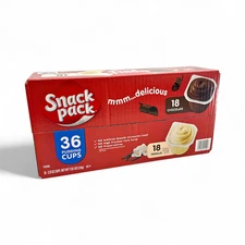 Snack Pack Pudding Cup Variety Pack Chocolate + Vanilla 3.25 oz - 36 Count