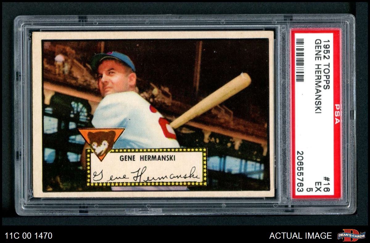 1952 Topps #16 Gene Hermanski Cubs PSA 5 - EX