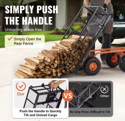 Metall Garten Muldenkipper Allzweckwagen mit einfacher Montage 880lbs/399Kg Kapazität