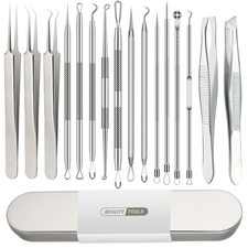 16 Pcs Pimple Popper Tool Kit, Blackhead Remover Tools, Comedone Extractor Wh...