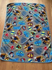 Paw Patrol Here To Help Rubble Chase Marshall Soft Throw Fleece Blanket Blue