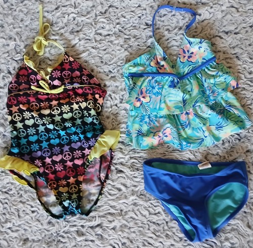 Girls Bathing Suit Lot Of 2 J-Khaki-OP Size 4-5 &5 - Picture 1 of 6
