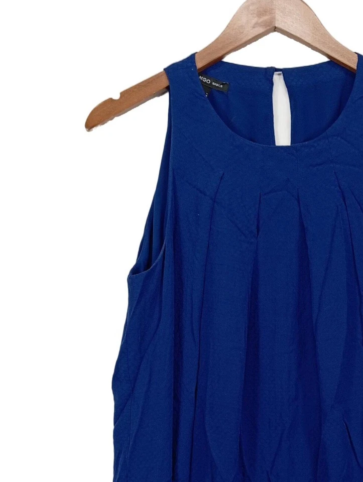 MANGO Vestido tipo overol Mujeres Vestido Talla EU 40 azul look casual - Imagen 3 de 4
