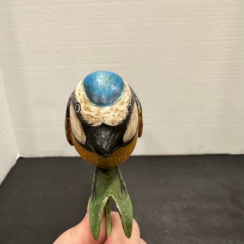Equilibrador de pájaros y flores de metal pintado a mano - Arte decorativo de mesa - Imagen 7 de 10