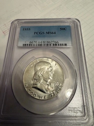 1955 Franklin Half Dollar MS64 PCGS Blue Label