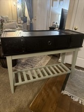 Modern Metal And Wood Hallway Accent Console Table with Drawer - Rare