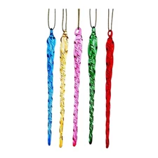 Kurt Adler Glass Ornament, Multicolored Icicles (12-Piece Box)