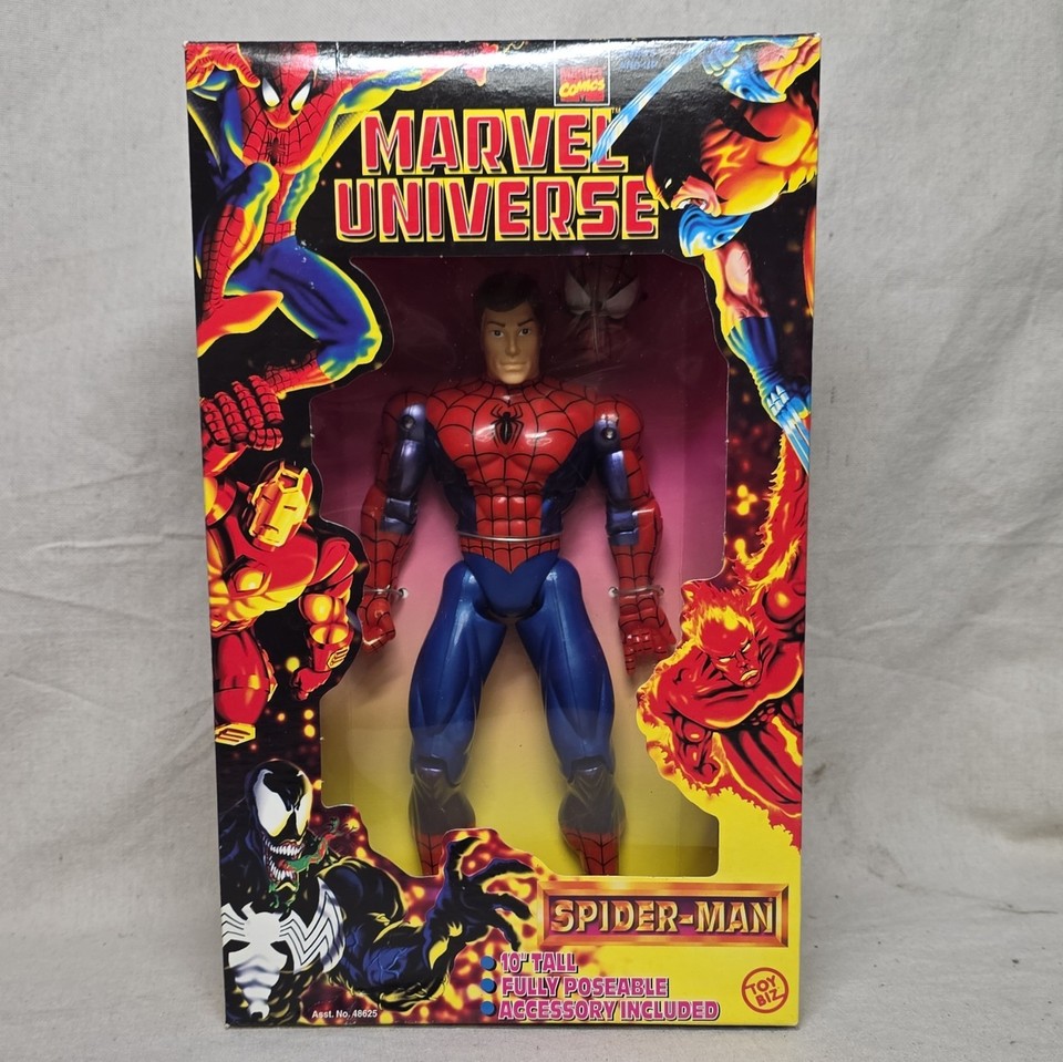 A 1997 Toy Biz 10-inch Spider-Man still factory sealed — a time-capsule collector piece that's genuinely rare to find in this condition.