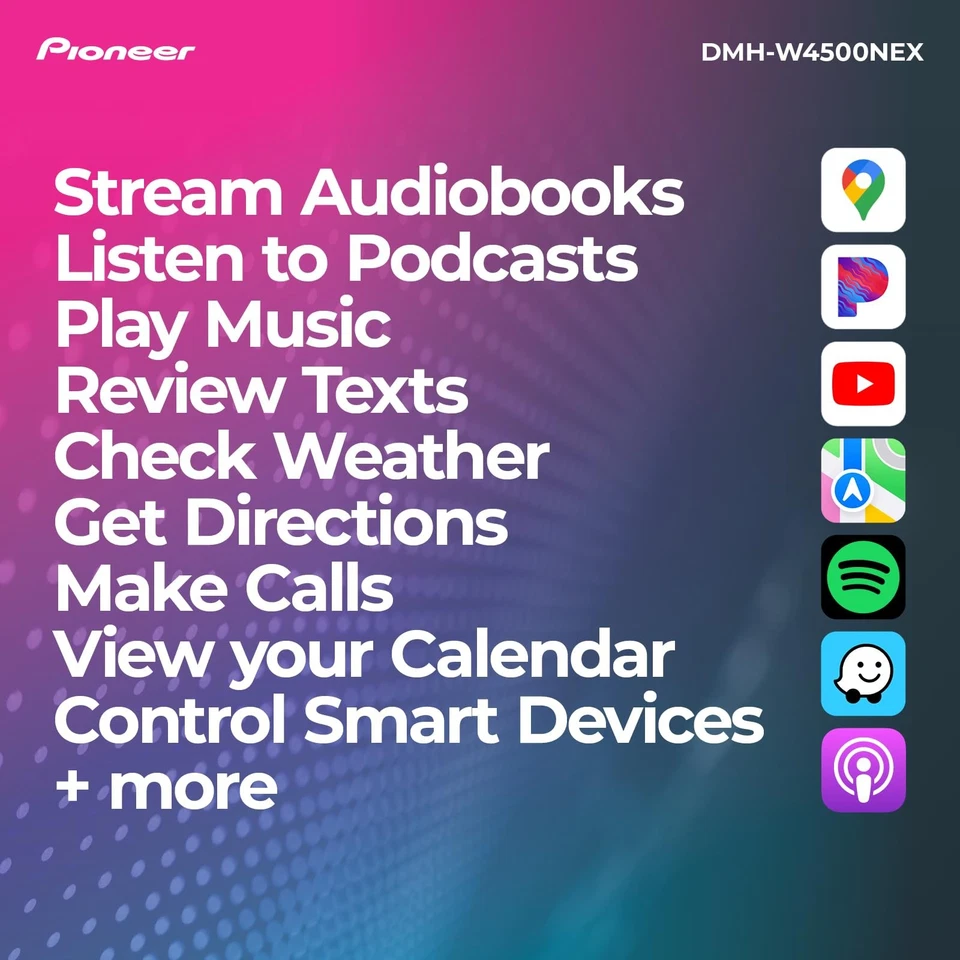 Pioneer AVH-W4500NEX 7" Capacitive Touchscreen, Double Din – Wireless & Wired - Image 4 of 4