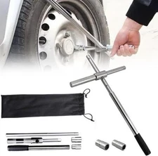 Universal 23 Extended Lug Wrench 4 Way Tire Iron Nut Wrench Set With Socket USA