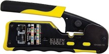 Klein Tools VDV226-110 Ratcheting Modular Data Cable Crimper / Wire Stripper /