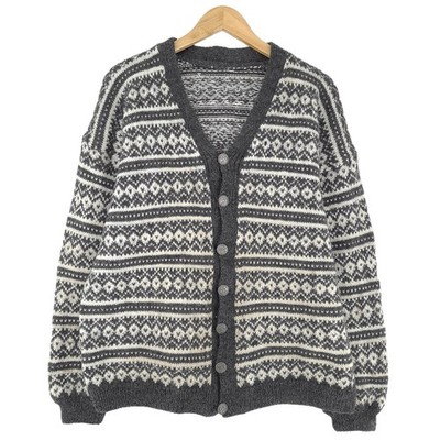 Strickjacke Cardigan Grau Nordic Scandinavian Vintage Wv5 Größe L