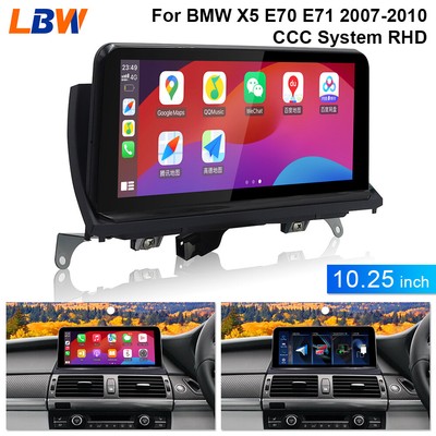 10.25'' Car Screen Carplay Linux Fit For BMW X5 E70 E71 2007-2010 CCC System RHD