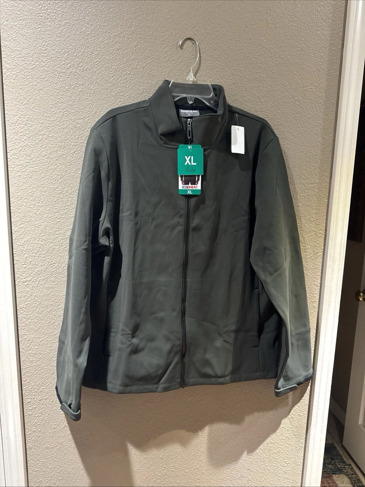 32 Degrees Men’s Full Zip Spring/Fall Lined Jacket with Zip Pockets Gray XL