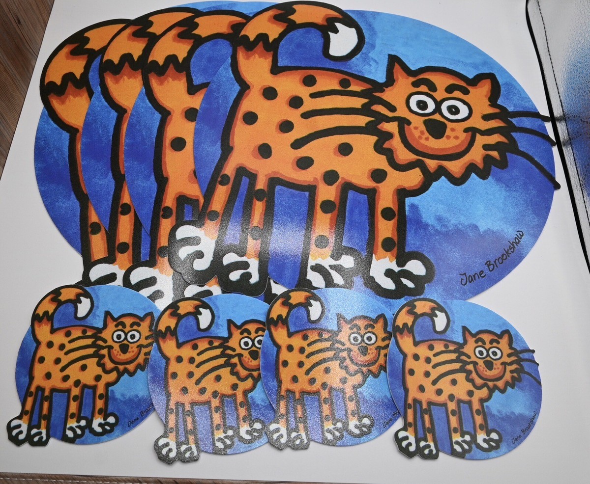 Pimpernel Table Mates, Jane Brookshaw Cat Design, 4 Placemats & 4