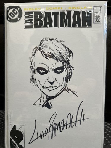 I AM BATMAN #1 Blank Variant With Joker Sketch By Livio Ramondelli With COA.