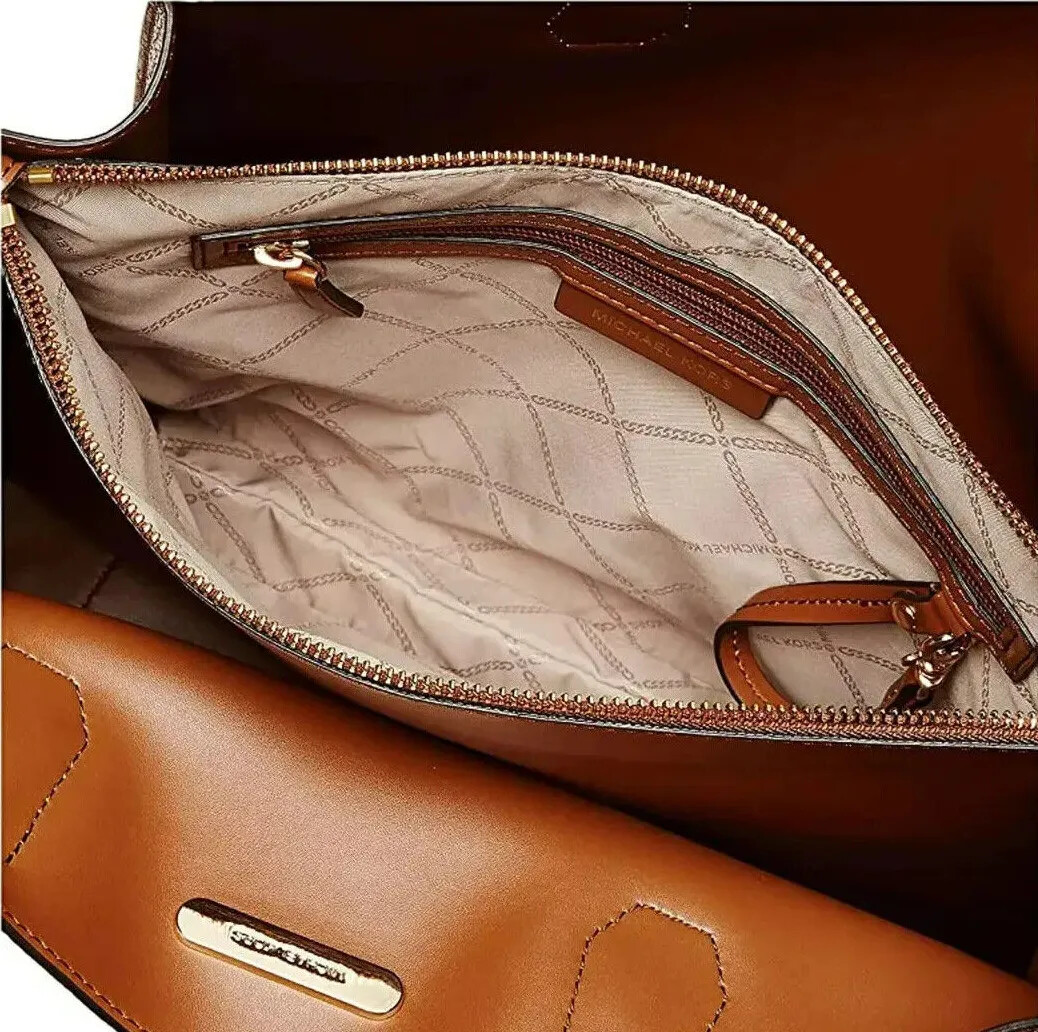 🌞MICHAEL KORS MERCER LUGGAGE BROWN LEATHER EXTRA LARGE POCKET TOTE BAG🌺NWT! image 5